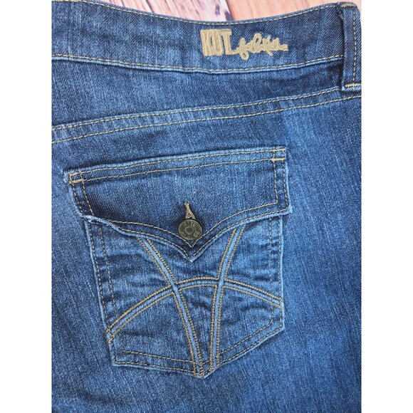 Kut From The Kloth Maggy Flare Leg Dark Wash Jeans 16 - Picture 6 of 10